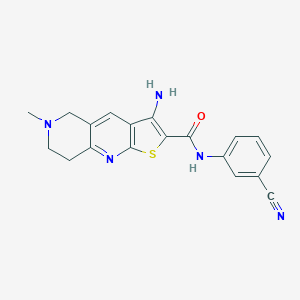 molecular formula C19H17N5OS B461234 3-amino-N-(3-cyanophenyl)-6-methyl-5,6,7,8-tetrahydrothieno[2,3-b][1,6]naphthyridine-2-carboxamide 