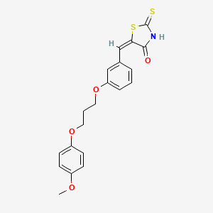 molecular formula C20H19NO4S2 B4612340 5-{3-[3-(4-甲氧基苯氧基)丙氧基]亚苄基}-2-硫代-1,3-噻唑烷-4-酮 