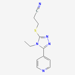 molecular formula C12H13N5S B4612359 3-{[4-乙基-5-(4-吡啶基)-4H-1,2,4-三唑-3-基]硫代}丙腈 