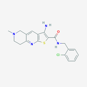 molecular formula C19H19ClN4OS B461238 3-amino-N-(2-chlorobenzyl)-6-methyl-5,6,7,8-tetrahydrothieno[2,3-b][1,6]naphthyridine-2-carboxamide CAS No. 923552-09-4