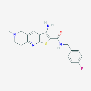 molecular formula C19H19FN4OS B461239 3-amino-N-(4-fluorobenzyl)-6-methyl-5,6,7,8-tetrahydrothieno[2,3-b][1,6]naphthyridine-2-carboxamide 