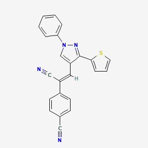 molecular formula C23H14N4S B4612411 4-{1-氰基-2-[1-苯基-3-(2-噻吩基)-1H-吡唑-4-基]乙烯基}苯甲腈 