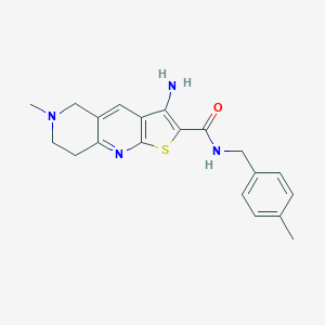 molecular formula C20H22N4OS B461242 3-amino-6-methyl-N-(4-methylbenzyl)-5,6,7,8-tetrahydrothieno[2,3-b][1,6]naphthyridine-2-carboxamide 