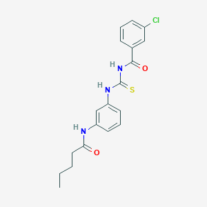 3-chloro-N-({[3-(pentanoylamino)phenyl]amino}carbonothioyl)benzamide