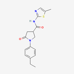 molecular formula C17H19N3O2S B4612479 1-(4-乙基苯基)-N-(5-甲基-1,3-噻唑-2-基)-5-氧代-3-吡咯烷酮 