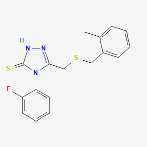 4-(2-fluorophenyl)-5-{[(2-methylbenzyl)thio]methyl}-4H-1,2,4-triazole-3-thiol