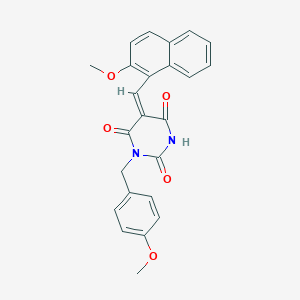 molecular formula C24H20N2O5 B4612531 1-(4-methoxybenzyl)-5-[(2-methoxy-1-naphthyl)methylene]-2,4,6(1H,3H,5H)-pyrimidinetrione 