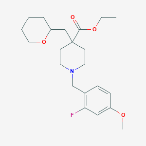 ethyl 1-(2-fluoro-4-methoxybenzyl)-4-(tetrahydro-2H-pyran-2-ylmethyl)-4-piperidinecarboxylate