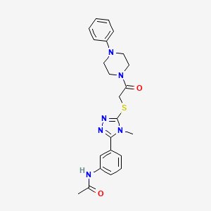 molecular formula C23H26N6O2S B4612554 N-[3-(4-methyl-5-{[2-oxo-2-(4-phenyl-1-piperazinyl)ethyl]thio}-4H-1,2,4-triazol-3-yl)phenyl]acetamide 