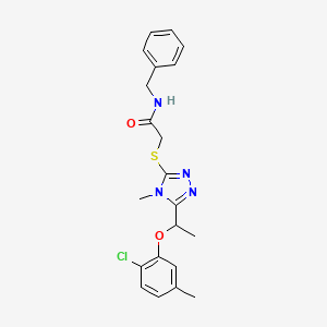 N-benzyl-2-({5-[1-(2-chloro-5-methylphenoxy)ethyl]-4-methyl-4H-1,2,4-triazol-3-yl}sulfanyl)acetamide