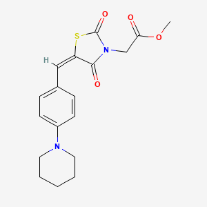 molecular formula C18H20N2O4S B4612593 methyl {2,4-dioxo-5-[4-(1-piperidinyl)benzylidene]-1,3-thiazolidin-3-yl}acetate 