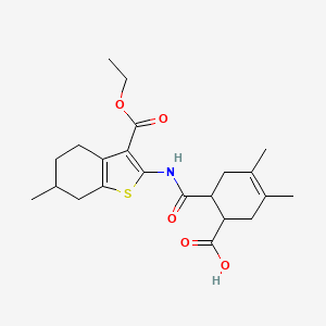 6-({[3-(ethoxycarbonyl)-6-methyl-4,5,6,7-tetrahydro-1-benzothien-2-yl]amino}carbonyl)-3,4-dimethyl-3-cyclohexene-1-carboxylic acid