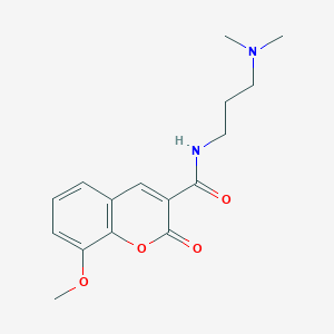 molecular formula C16H20N2O4 B4612617 N-[3-(dimethylamino)propyl]-8-methoxy-2-oxo-2H-chromene-3-carboxamide 