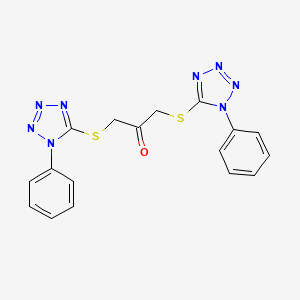 molecular formula C17H14N8OS2 B4612637 1,3-BIS[(1-PHENYL-1H-1,2,3,4-TETRAZOL-5-YL)SULFANYL]PROPAN-2-ONE 