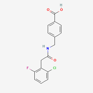 molecular formula C16H13ClFNO3 B4612651 4-{[2-(2-chloro-6-fluorophenyl)acetamido]methyl}benzoic acid 