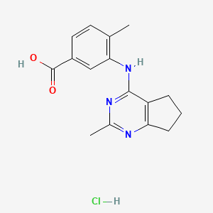 4-methyl-3-[(2-methyl-6,7-dihydro-5H-cyclopenta[d]pyrimidin-4-yl)amino]benzoic acid hydrochloride