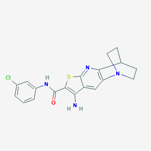molecular formula C19H17ClN4OS B461267 8-amino-N-(3-chlorophenyl)-1,2,3,4-tetrahydro-1,4-ethanothieno[2,3-b][1,5]naphthyridine-7-carboxamide 