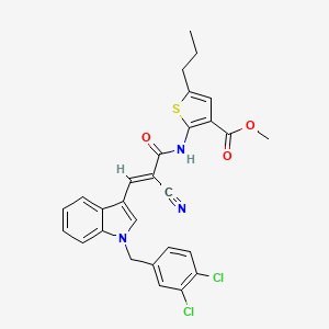 methyl 2-({2-cyano-3-[1-(3,4-dichlorobenzyl)-1H-indol-3-yl]acryloyl}amino)-5-propyl-3-thiophenecarboxylate