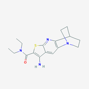 molecular formula C17H22N4OS B461270 8-amino-N,N-diethyl-3,4-dihydro-2H-1,4-ethanothieno[2,3-b][1,5]naphthyridine-7-carboxamide 