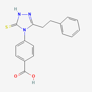 4-[3-mercapto-5-(2-phenylethyl)-4H-1,2,4-triazol-4-yl]benzoic acid