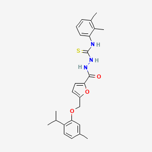 molecular formula C25H29N3O3S B4612714 N-(2,3-dimethylphenyl)-2-{5-[(2-isopropyl-5-methylphenoxy)methyl]-2-furoyl}hydrazinecarbothioamide 