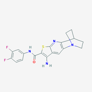 B461274 8-amino-N-(3,4-difluorophenyl)-1,2,3,4-tetrahydro-1,4-ethanothieno[2,3-b][1,5]naphthyridine-7-carboxamide CAS No. 728003-23-4