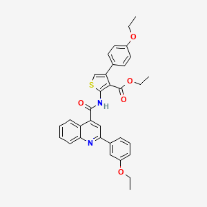 molecular formula C33H30N2O5S B4612749 4-(4-乙氧基苯基)-2-({[2-(3-乙氧基苯基)-4-喹啉基]羰基}氨基)-3-噻吩甲酸乙酯 