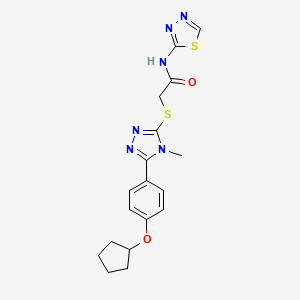 2-({5-[4-(cyclopentyloxy)phenyl]-4-methyl-4H-1,2,4-triazol-3-yl}thio)-N-1,3,4-thiadiazol-2-ylacetamide