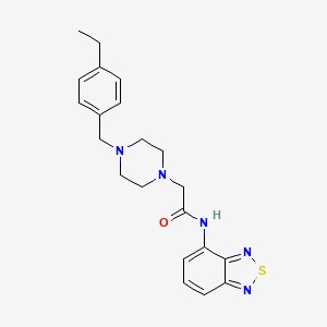 molecular formula C21H25N5OS B4612753 N-2,1,3-benzothiadiazol-4-yl-2-[4-(4-ethylbenzyl)-1-piperazinyl]acetamide 