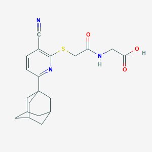 molecular formula C20H23N3O3S B461277 [({[6-(1-Adamantyl)-3-cyano-2-pyridinyl]sulfanyl}acetyl)amino]acetic acid 