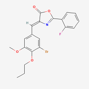 molecular formula C20H17BrFNO4 B4612777 4-(3-bromo-5-methoxy-4-propoxybenzylidene)-2-(2-fluorophenyl)-1,3-oxazol-5(4H)-one 