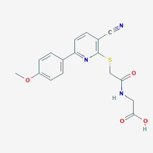 molecular formula C17H15N3O4S B461278 [({[3-Cyano-6-(4-methoxyphenyl)-2-pyridinyl]sulfanyl}acetyl)amino]acetic acid 