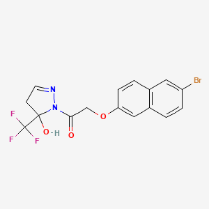 1-{[(6-bromo-2-naphthyl)oxy]acetyl}-5-(trifluoromethyl)-4,5-dihydro-1H-pyrazol-5-ol