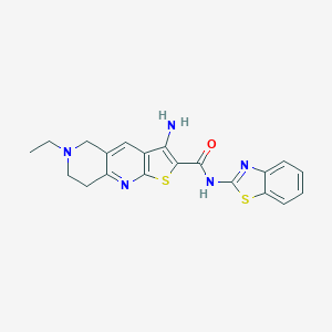 molecular formula C20H19N5OS2 B461282 3-amino-N-(1,3-benzothiazol-2-yl)-6-ethyl-5,6,7,8-tetrahydrothieno[2,3-b][1,6]naphthyridine-2-carboxamide 