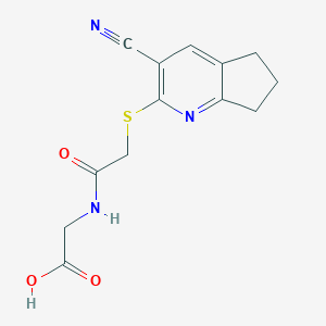 molecular formula C13H13N3O3S B461283 ({[(3-cyano-6,7-dihydro-5H-cyclopenta[b]pyridin-2-yl)sulfanyl]acetyl}amino)acetic acid 