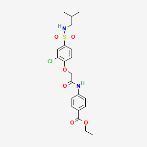 molecular formula C21H25ClN2O6S B4612837 ethyl 4-[({2-chloro-4-[(isobutylamino)sulfonyl]phenoxy}acetyl)amino]benzoate 