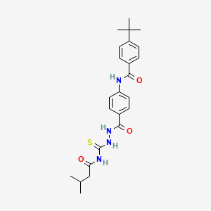 4-tert-butyl-N-{4-[(2-{[(3-methylbutanoyl)amino]carbonothioyl}hydrazino)carbonyl]phenyl}benzamide