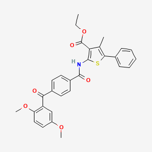 ETHYL 2-[4-(2,5-DIMETHOXYBENZOYL)BENZAMIDO]-4-METHYL-5-PHENYLTHIOPHENE-3-CARBOXYLATE