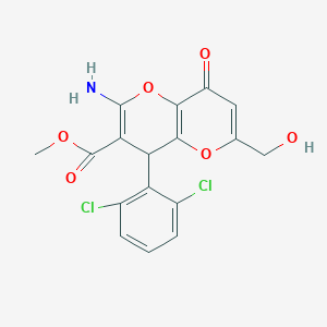 molecular formula C17H13Cl2NO6 B461292 Methyl 2-amino-4-(2,6-dichlorophenyl)-6-(hydroxymethyl)-8-oxo-4,8-dihydropyrano[3,2-b]pyran-3-carboxylate 