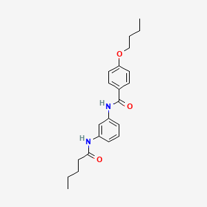 molecular formula C22H28N2O3 B4612939 4-butoxy-N-[3-(pentanoylamino)phenyl]benzamide 