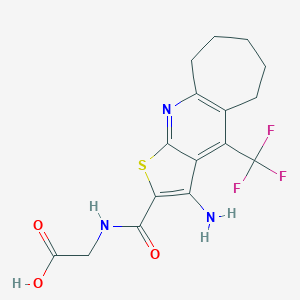 ({[3-amino-4-(trifluoromethyl)-6,7,8,9-tetrahydro-5H-cyclohepta[b]thieno[3,2-e]pyridin-2-yl]carbonyl}amino)acetic acid