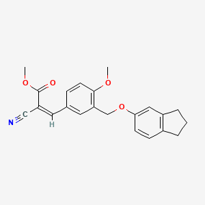 molecular formula C22H21NO4 B4612962 methyl 2-cyano-3-{3-[(2,3-dihydro-1H-inden-5-yloxy)methyl]-4-methoxyphenyl}acrylate 