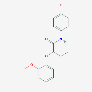 molecular formula C17H18FNO3 B4612966 N-(4-fluorophenyl)-2-(2-methoxyphenoxy)butanamide 