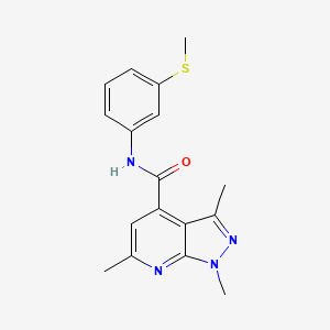 molecular formula C17H18N4OS B4612992 1,3,6-trimethyl-N-[3-(methylsulfanyl)phenyl]-1H-pyrazolo[3,4-b]pyridine-4-carboxamide 