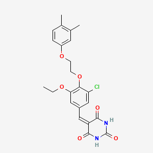 5-{3-chloro-4-[2-(3,4-dimethylphenoxy)ethoxy]-5-ethoxybenzylidene}pyrimidine-2,4,6(1H,3H,5H)-trione