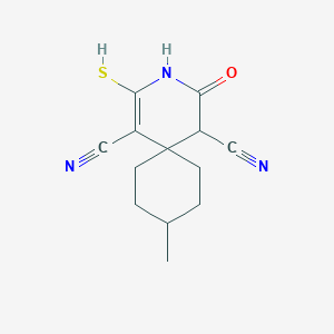 molecular formula C13H15N3OS B461304 9-Methyl-4-oxo-2-sulfanyl-3-azaspiro[5.5]undec-1-ene-1,5-dicarbonitrile 