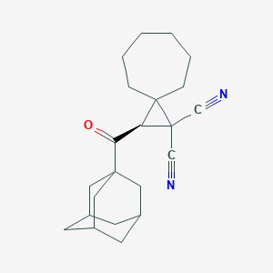 molecular formula C22H28N2O B461312 2-(1-Adamantylcarbonyl)spiro[2.6]nonane-1,1-dicarbonitrile 