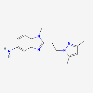 molecular formula C15H19N5 B4613149 2-[2-(3,5-dimethyl-1H-pyrazol-1-yl)ethyl]-1-methyl-1H-benzimidazol-5-amine 