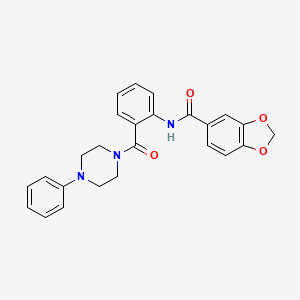 N-{2-[(4-phenyl-1-piperazinyl)carbonyl]phenyl}-1,3-benzodioxole-5-carboxamide