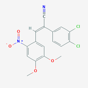 (E)-2-(3,4-dichlorophenyl)-3-(4,5-dimethoxy-2-nitrophenyl)prop-2-enenitrile